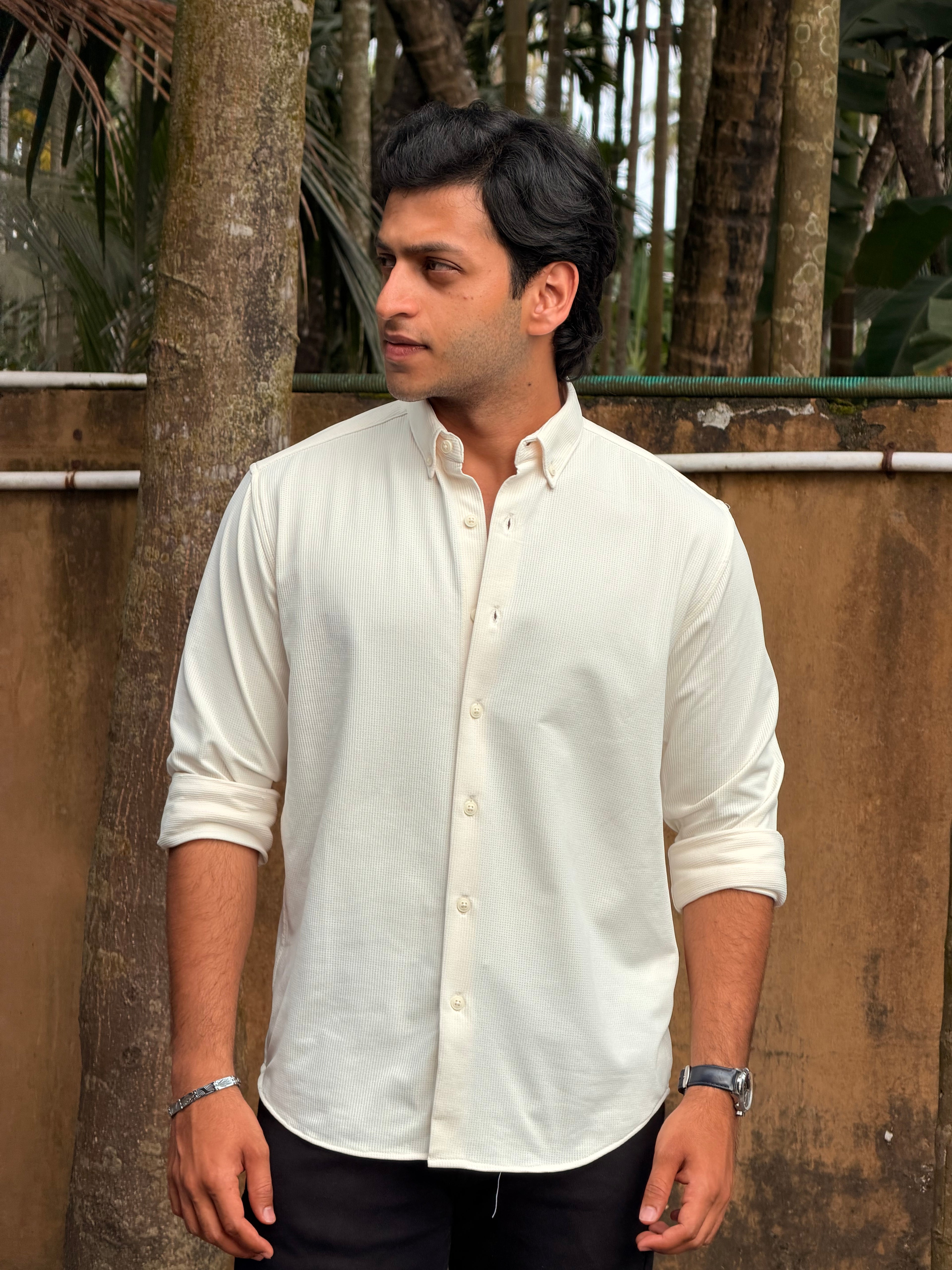 Waffle Wrinle Free Shirt MSC074