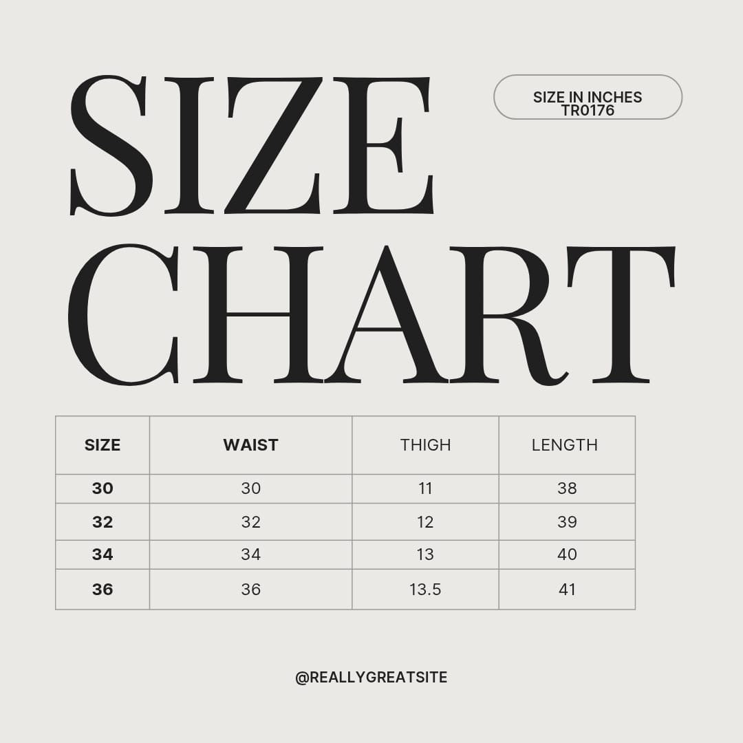 IMP FORMAL PANTS TR0176 size chart