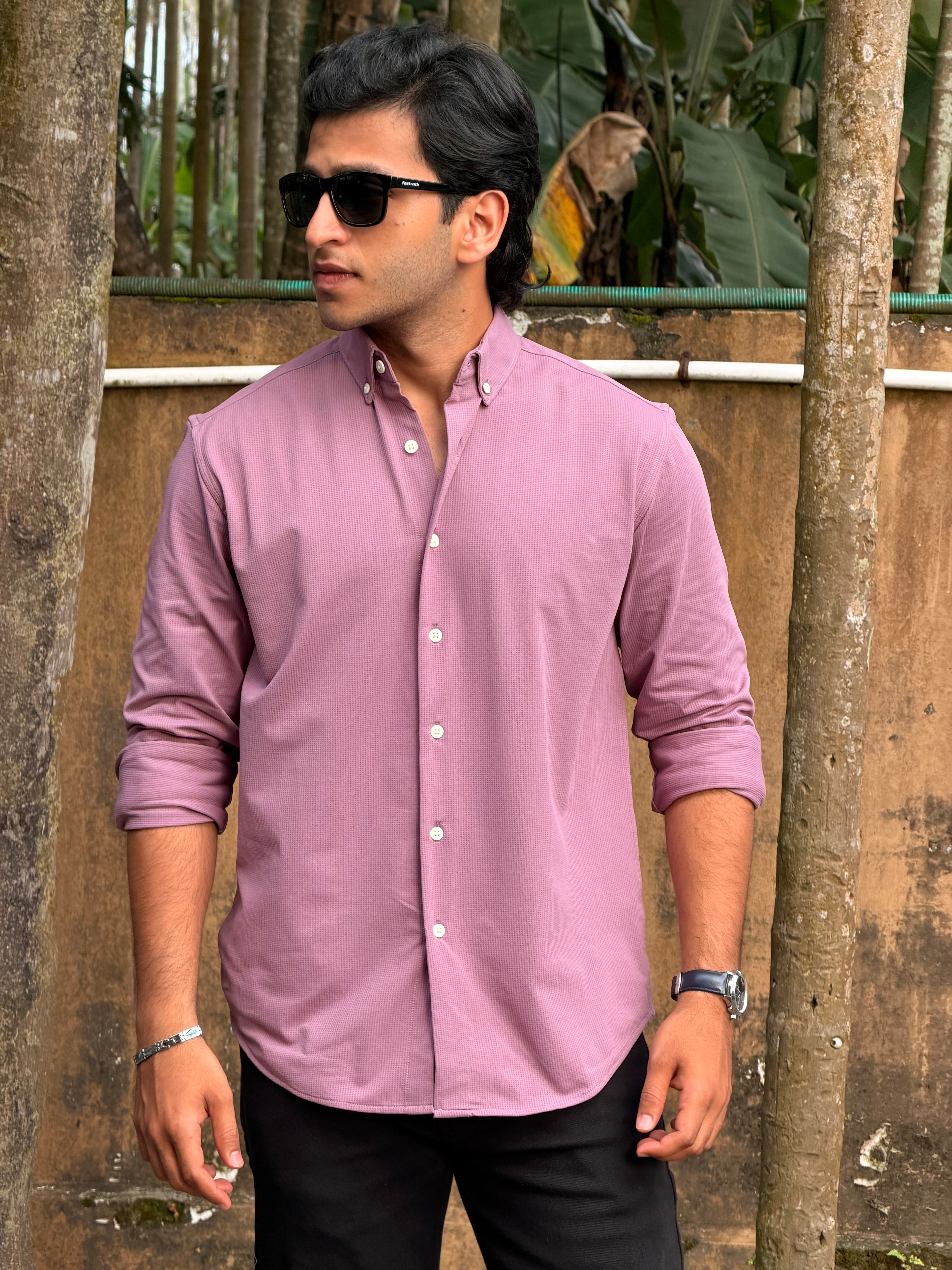 Waffle Wrinle Free Shirt MSC074