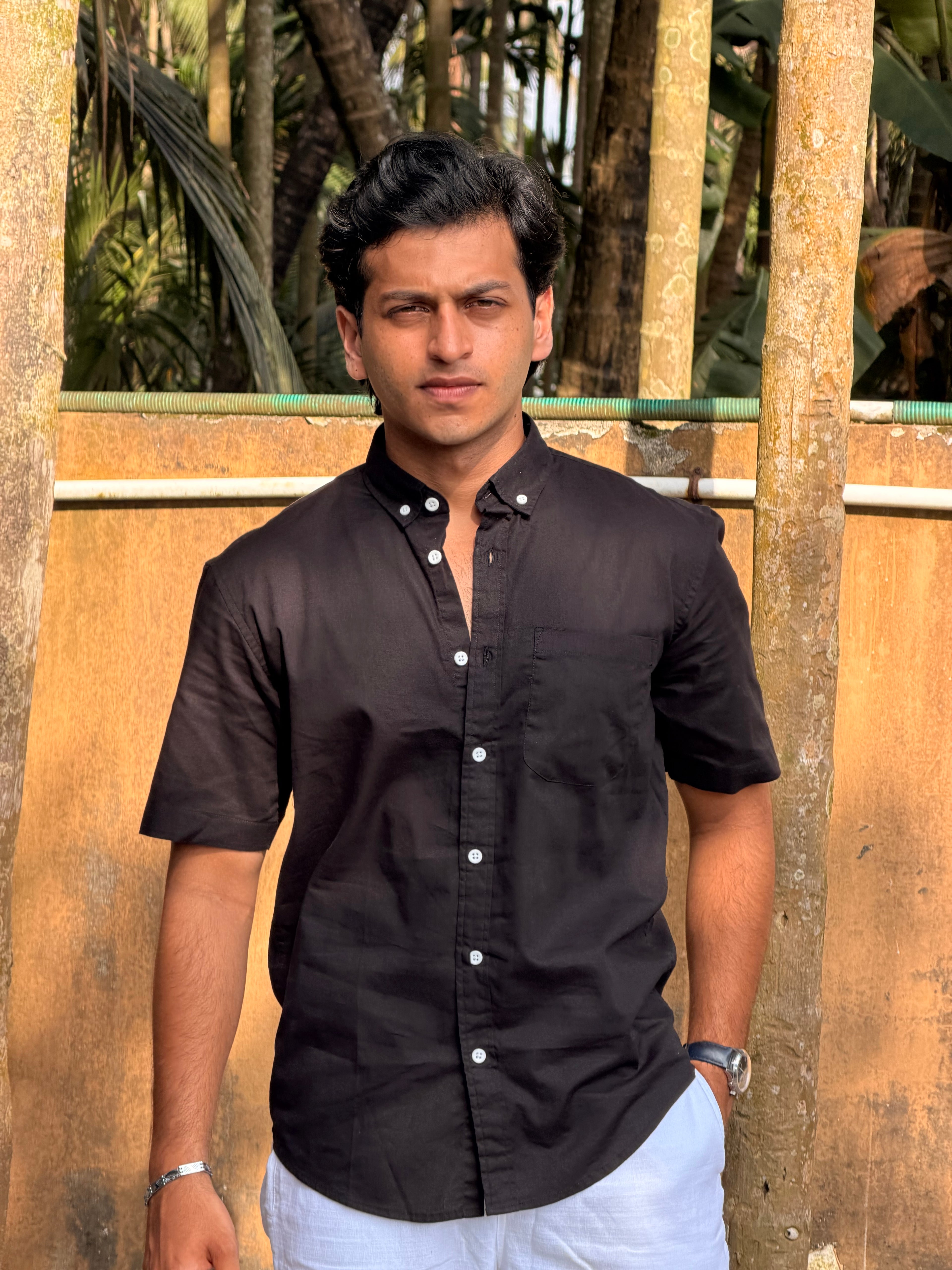 LINEN SHIRT HALF SLEEVE MSC0845