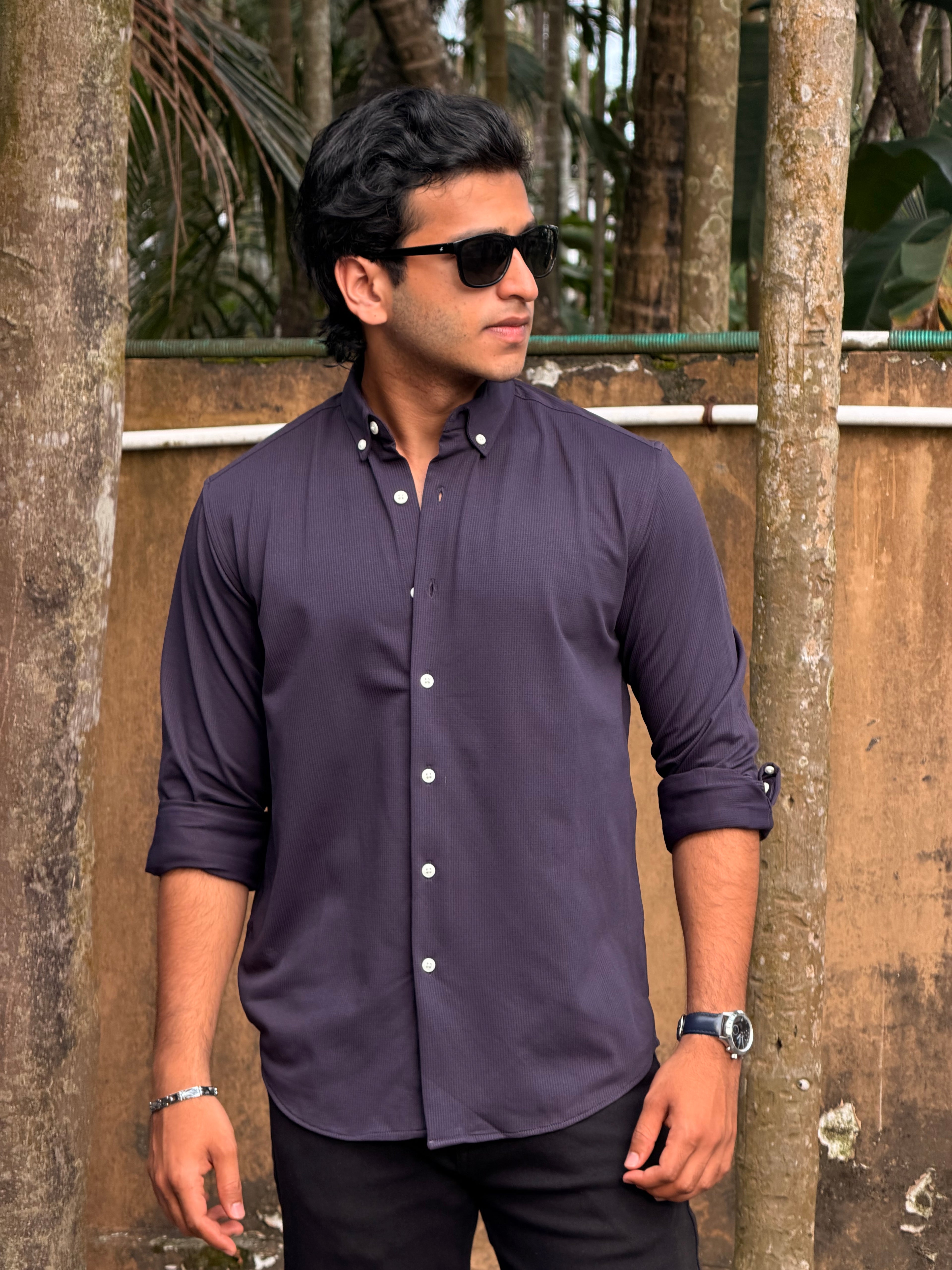 Waffle Wrinle Free Shirt MSC074