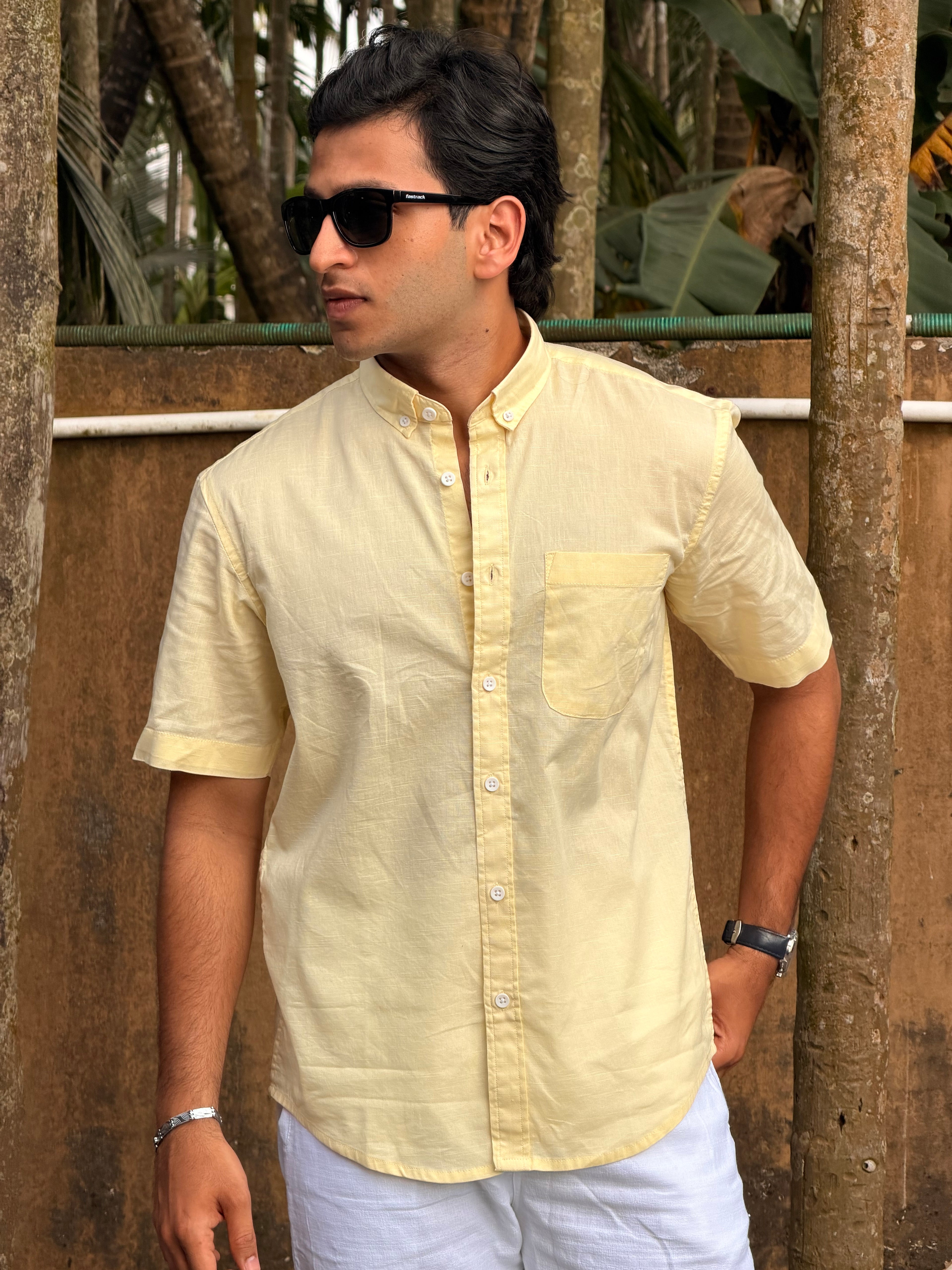 LINEN SHIRT HALF SLEEVE MSC0845
