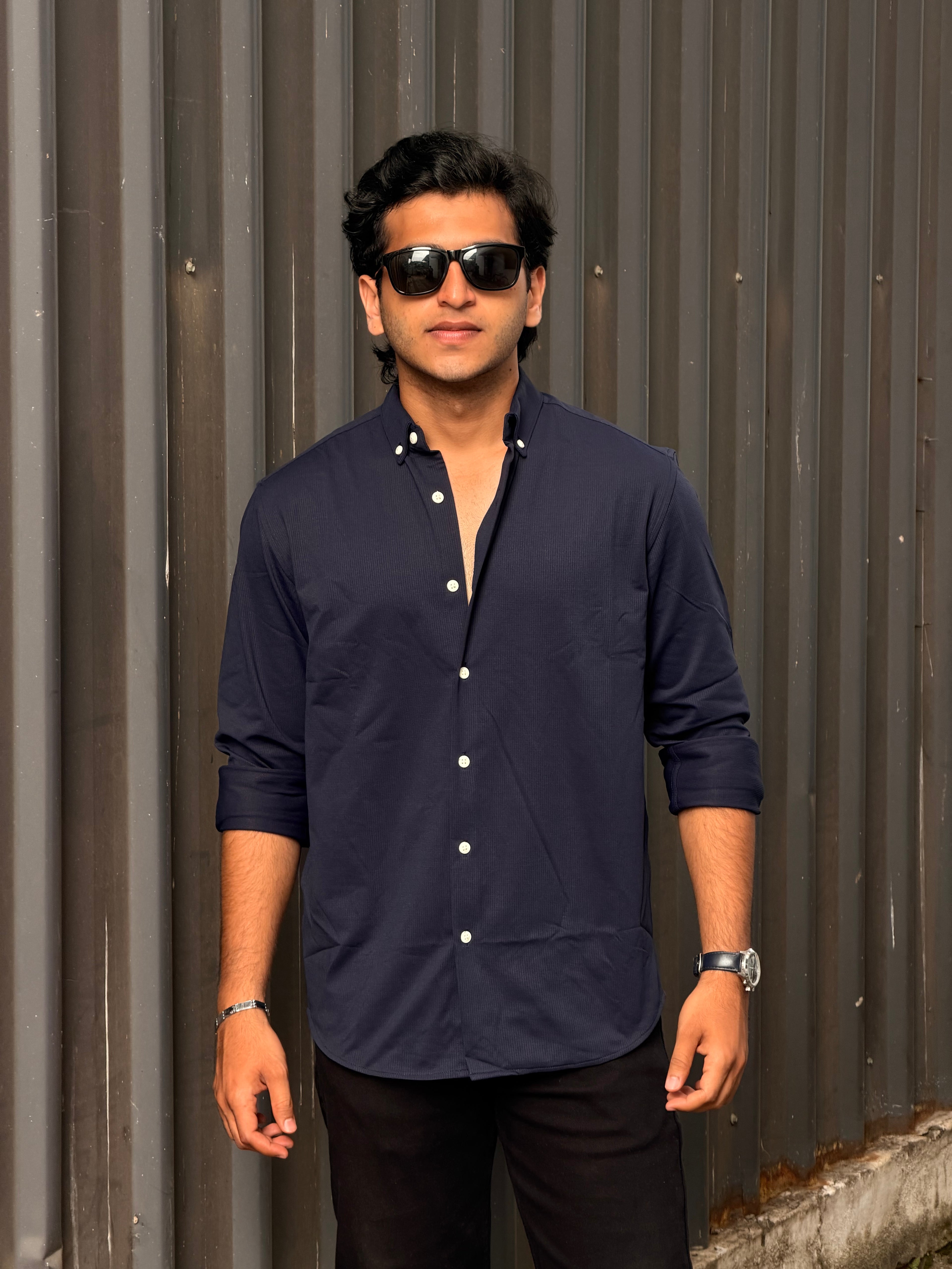 Waffle Wrinle Free Shirt MSC074