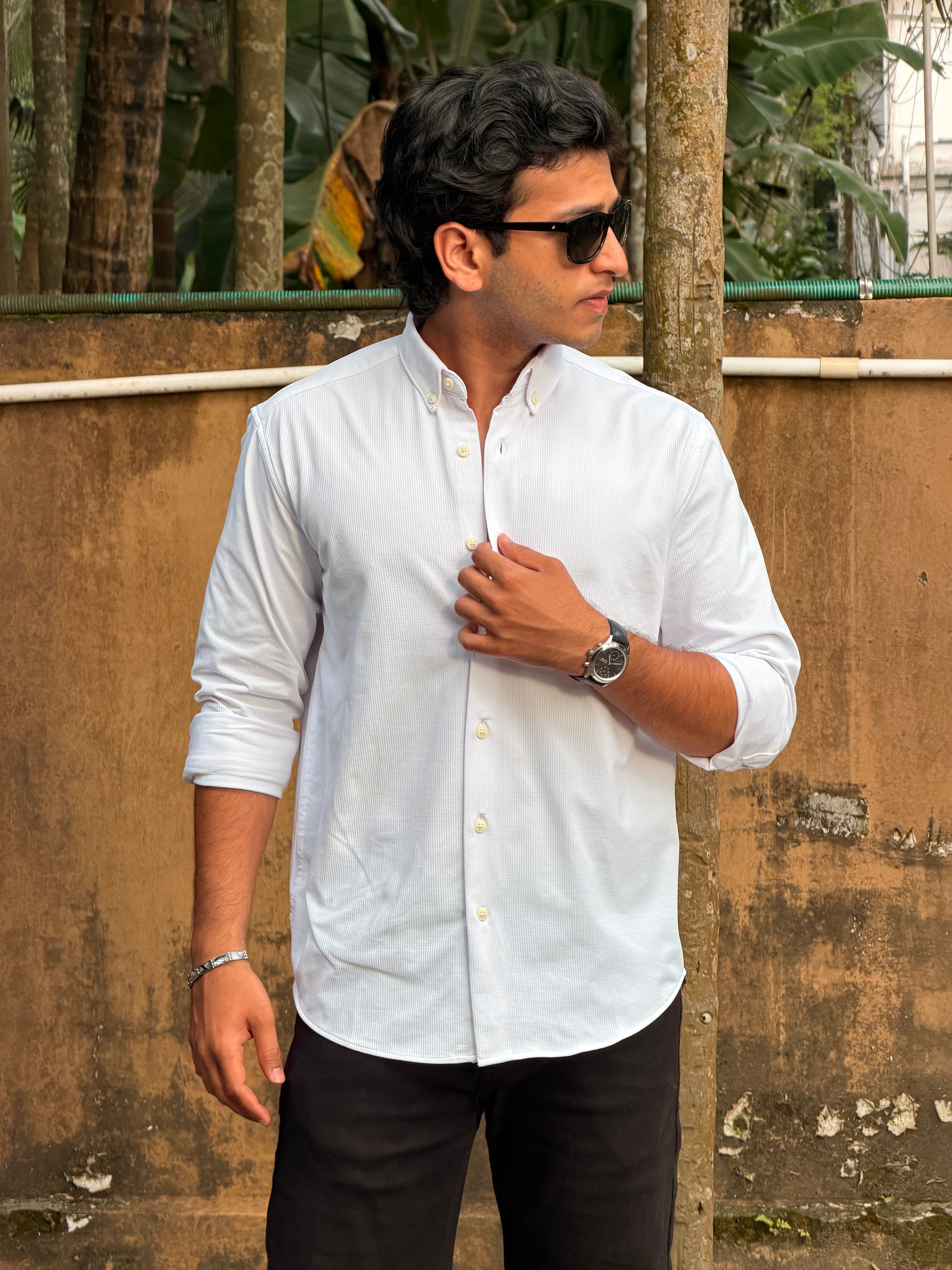 Waffle Wrinle Free Shirt MSC074