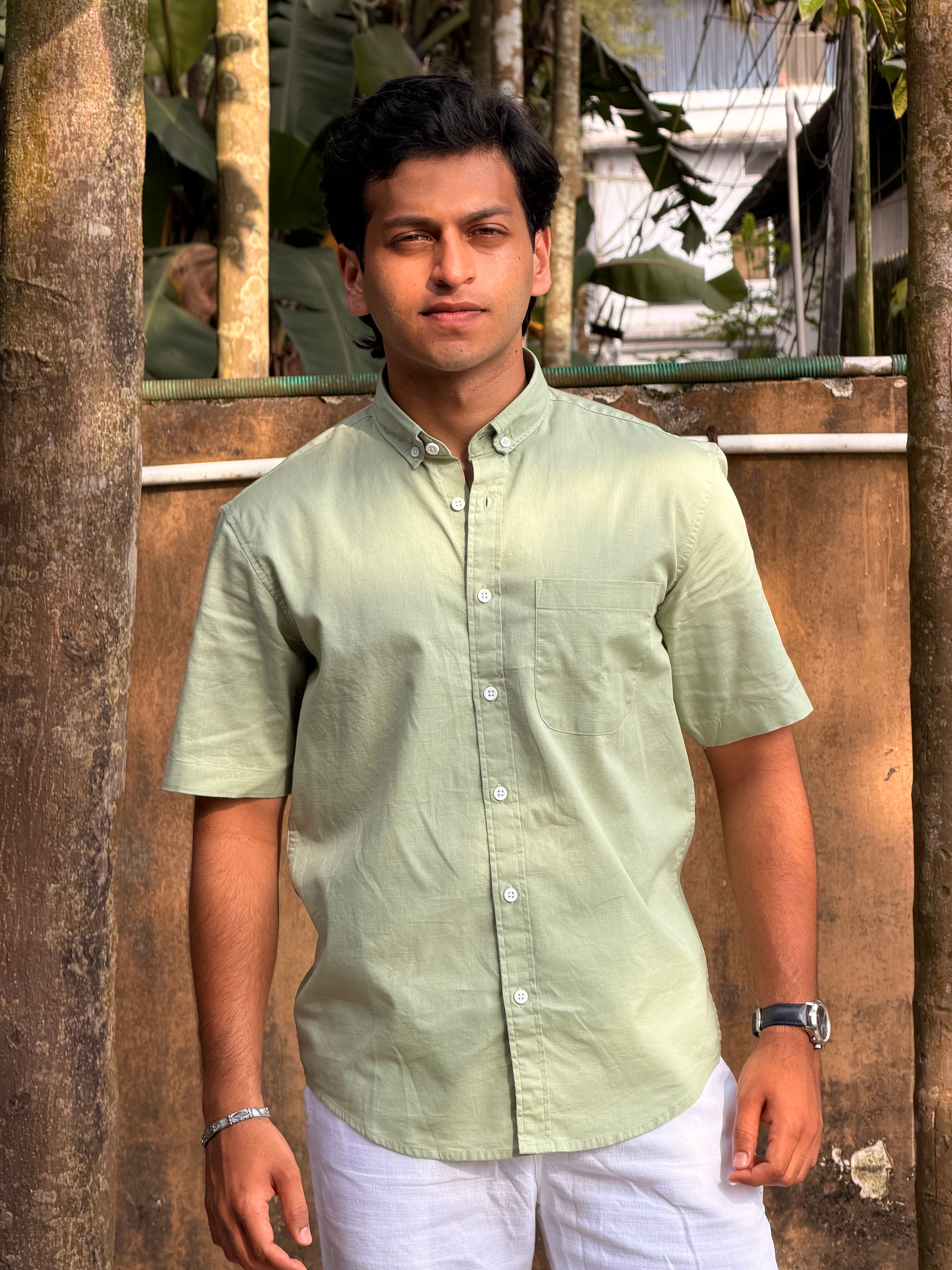 LINEN SHIRT HALF SLEEVE MSC0845