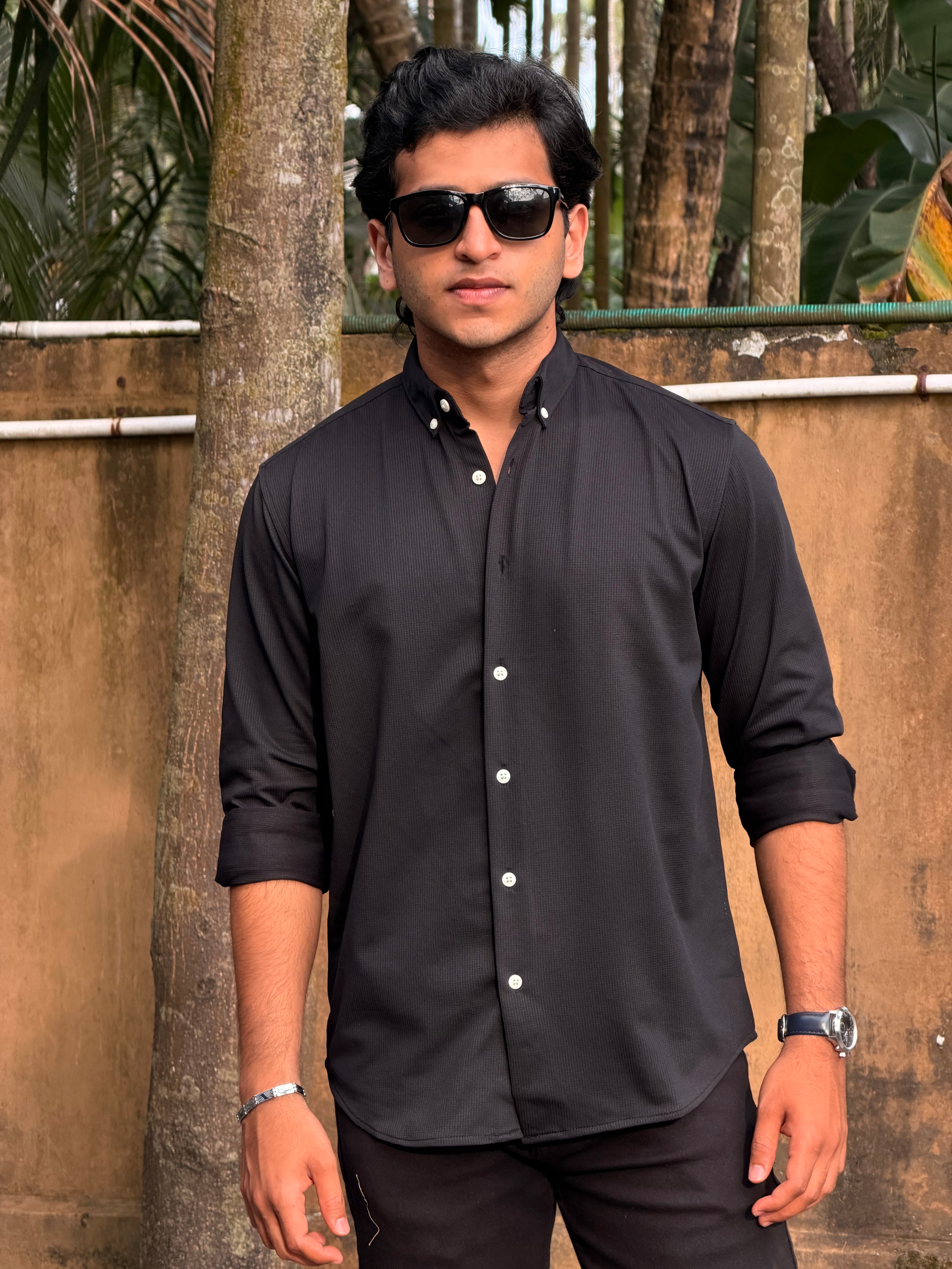 Waffle Wrinle Free Shirt MSC074