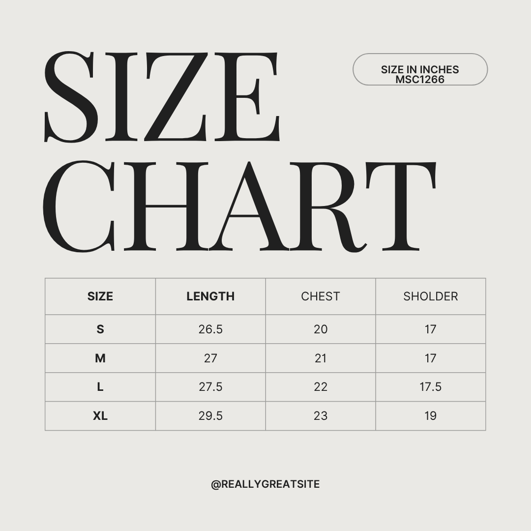 DENIM SHIRTS MSC1266 size chart