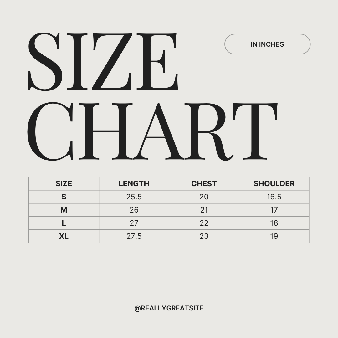 Check Shirt MSC0835 size chart