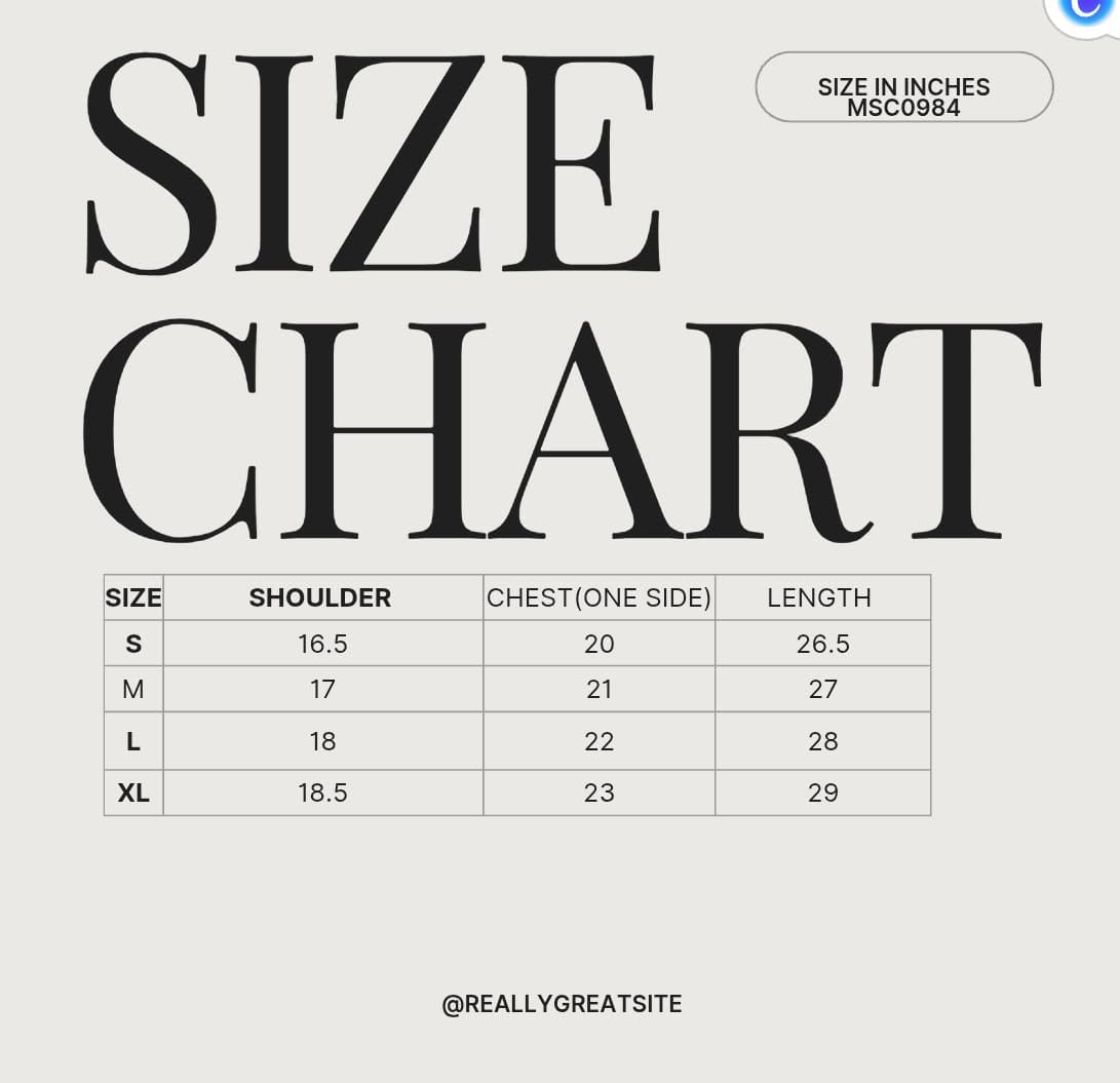 CHECK SHIRTS MSC0984 size chart