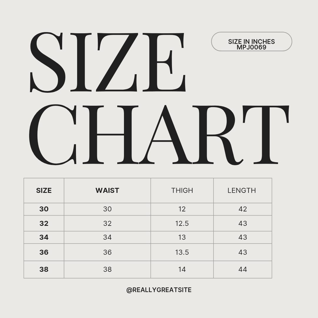 LINEN PANT MPJ0069 size chart