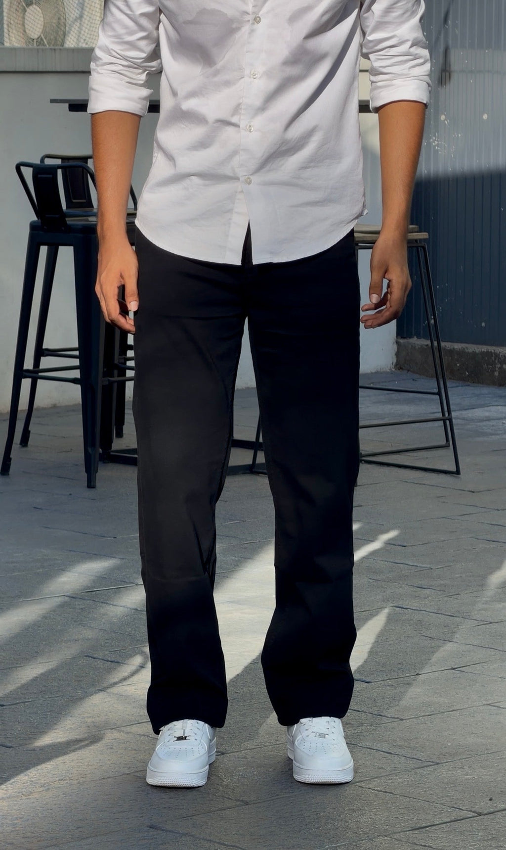 NO FADE BLACK LYCRA DENIM PANTS MDP0175