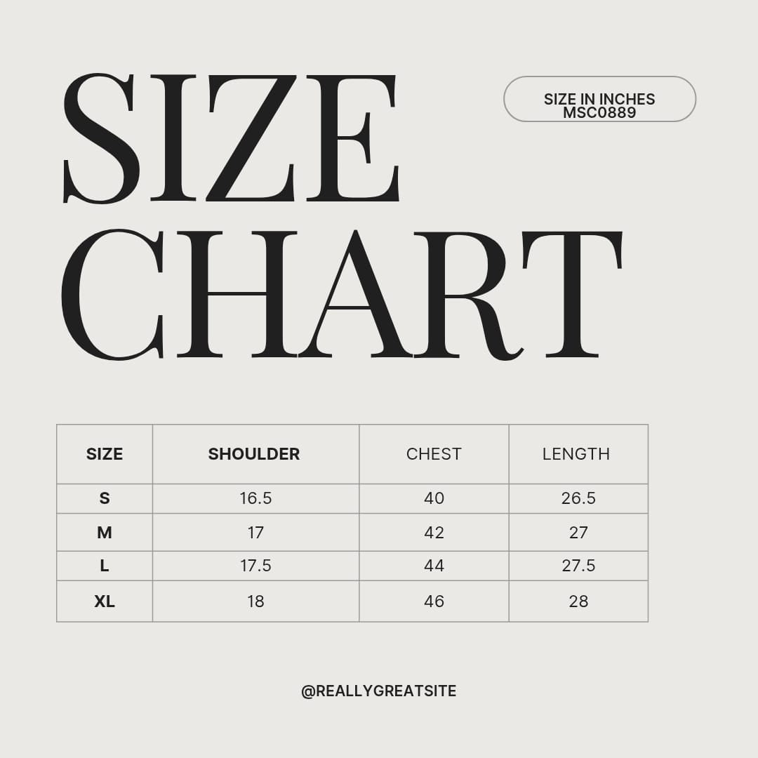 WRINKLE FREE SHIRT MSC0889 size chart