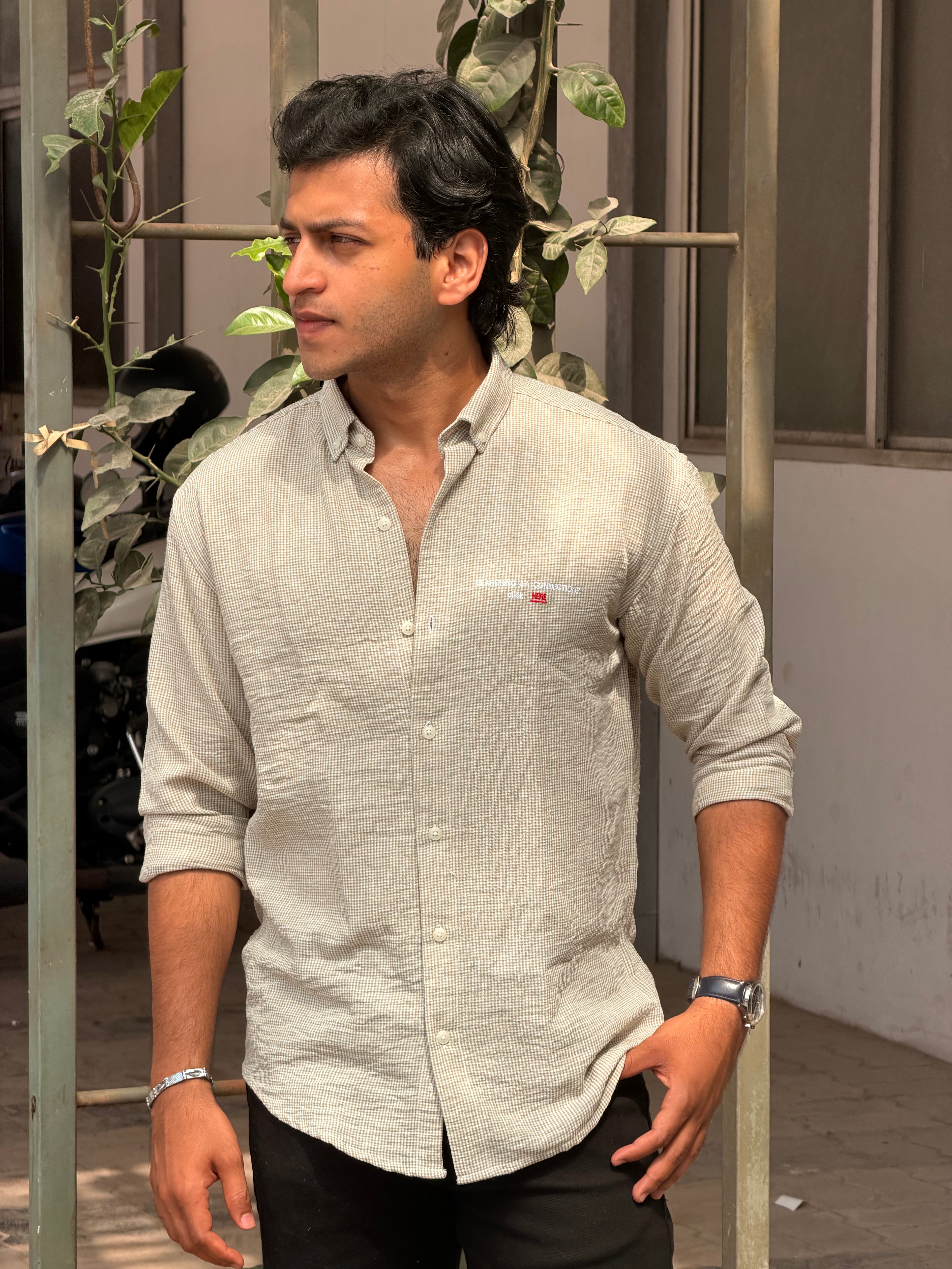 Linen Check Shirt MSC0904