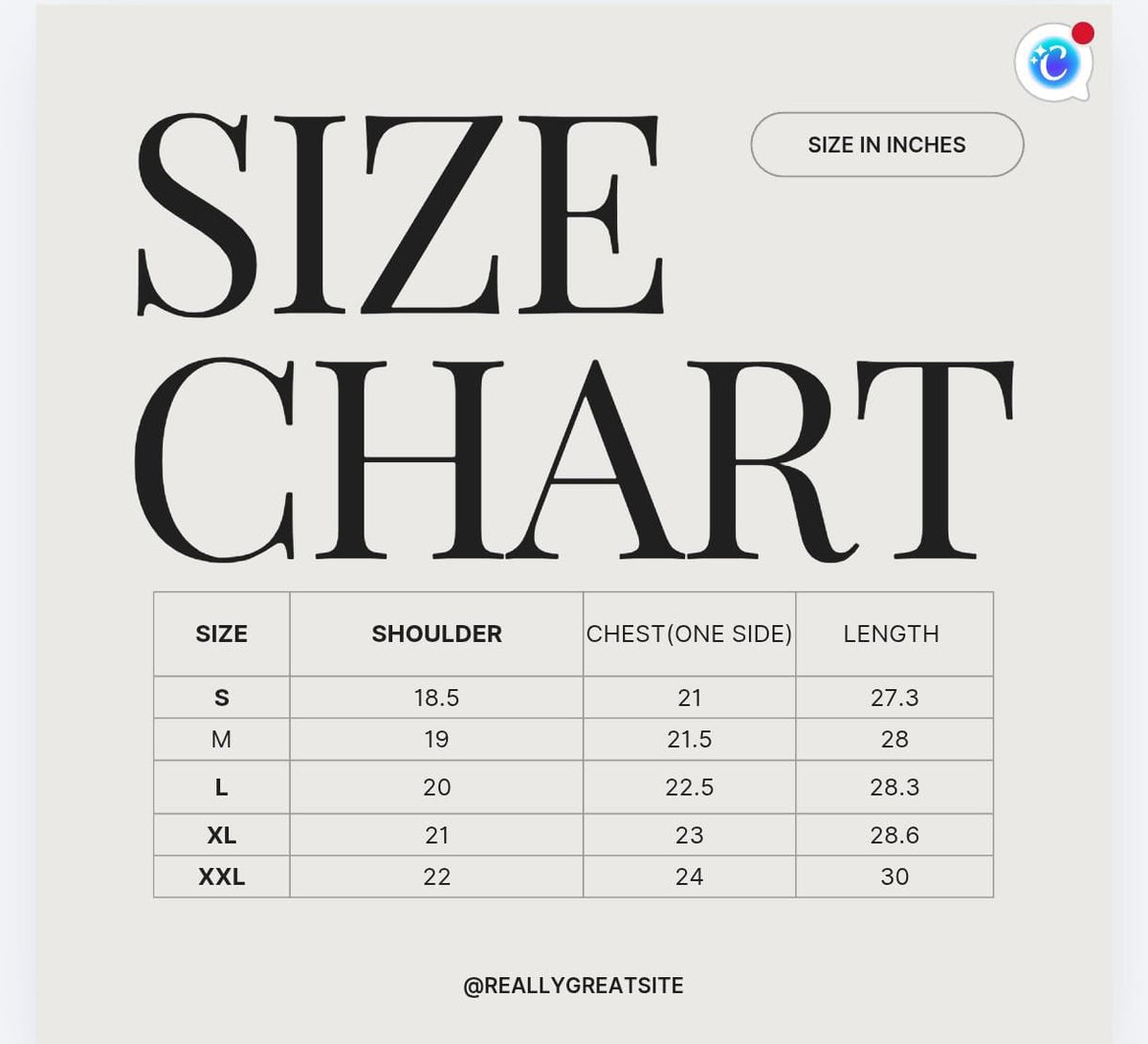 DENIM SHIRT MSC1005 size chart