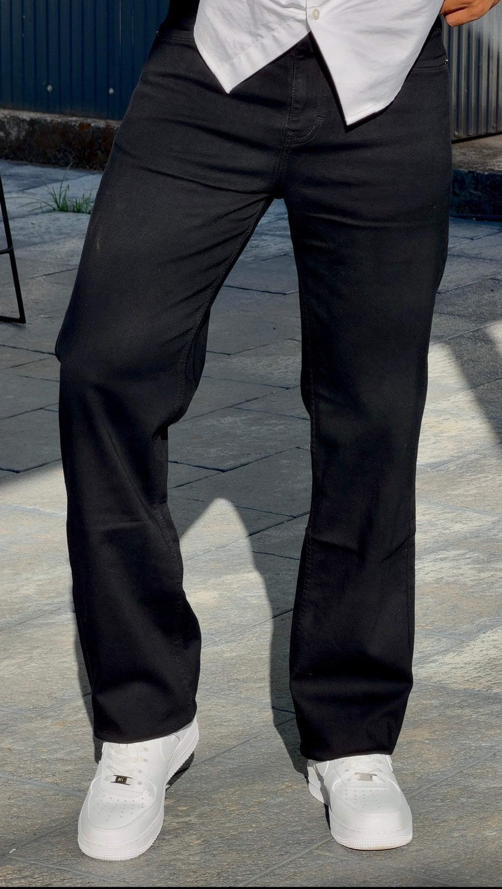 NO FADE BLACK LYCRA DENIM PANTS MDP0175