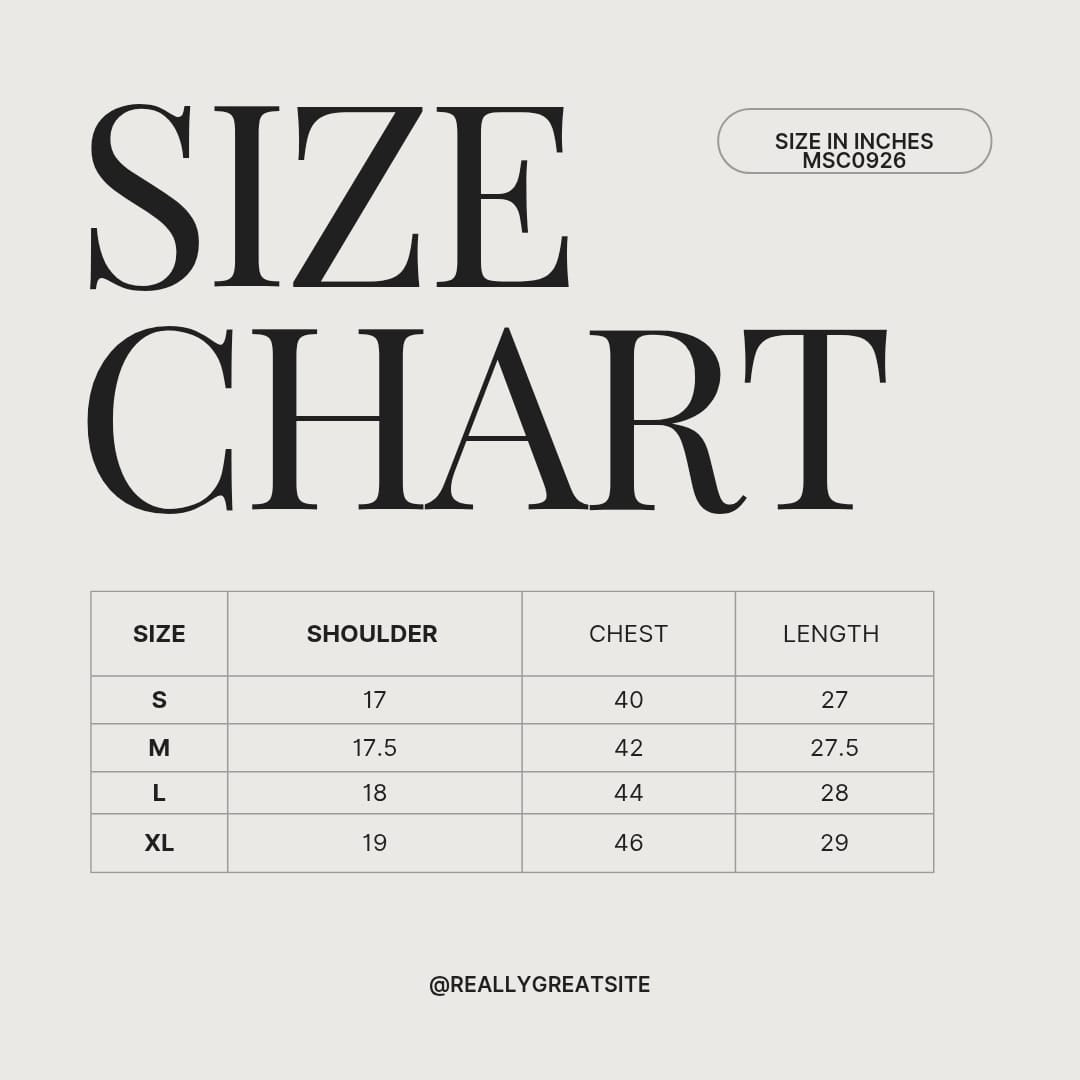 Linen shirt  MSC0926 size chart