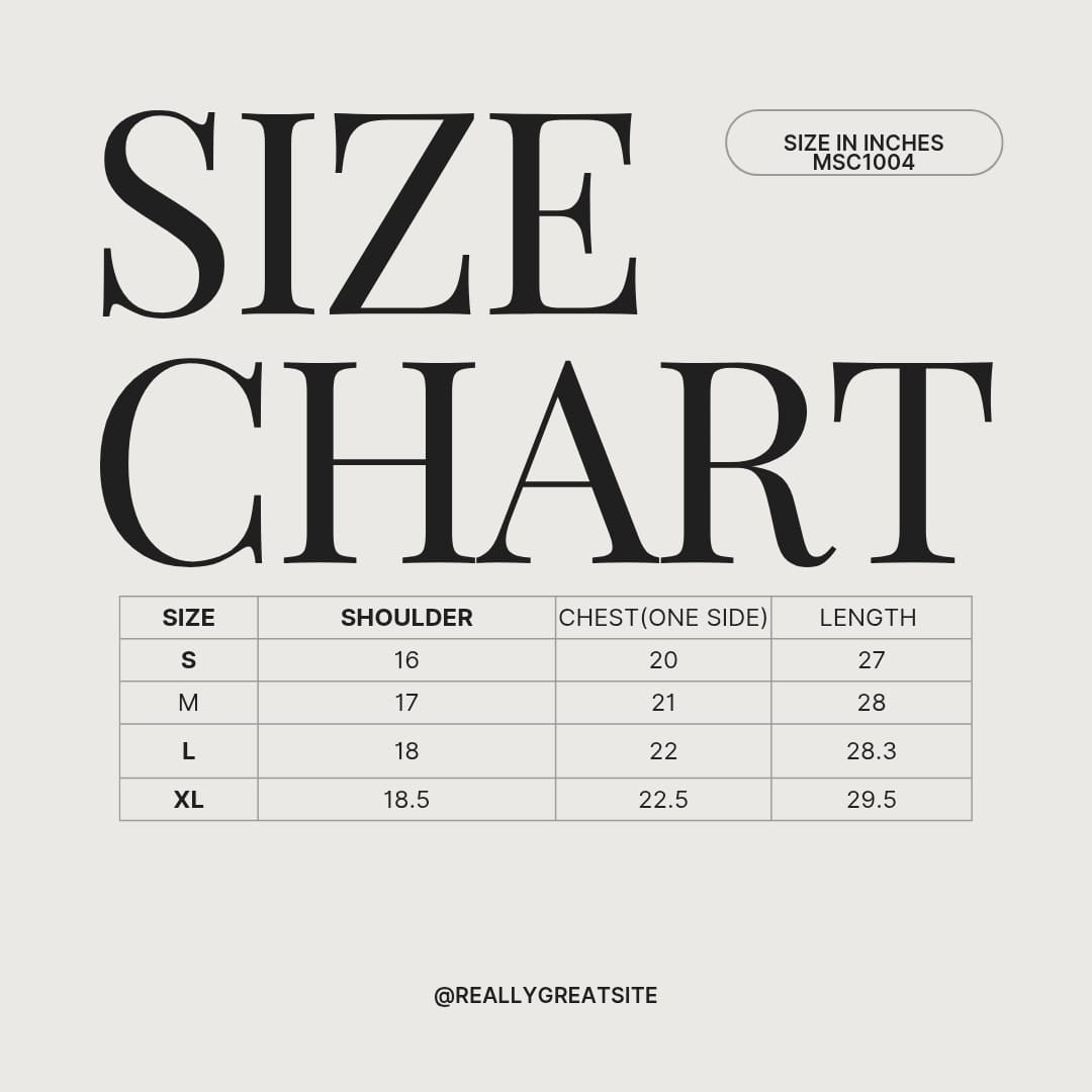 OXFORD SHIRTS MSC1004 size chart